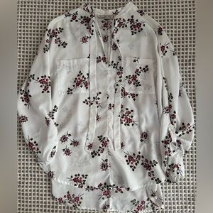 A&F silk floral blouse